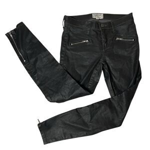 CURRENT ELLIOTT The Soho Zipped Stiletto Jeans Grey Coated Retro Skinny Size 25